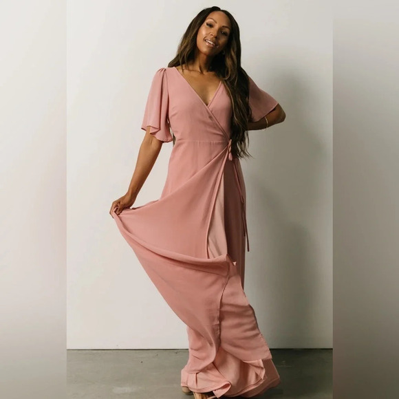 Baltic Born NWT Nude Blush True Wrap Dress S - Picture 2 of 8